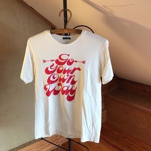 Sweet Claire White Red Graphic Tee, EUC, M-XL